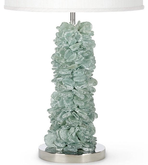 Stacked Sea Glass Table Lamp - Nautical Luxuries