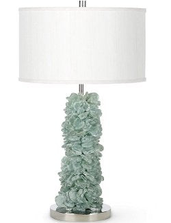 Stacked Sea Glass Table Lamp - Nautical Luxuries