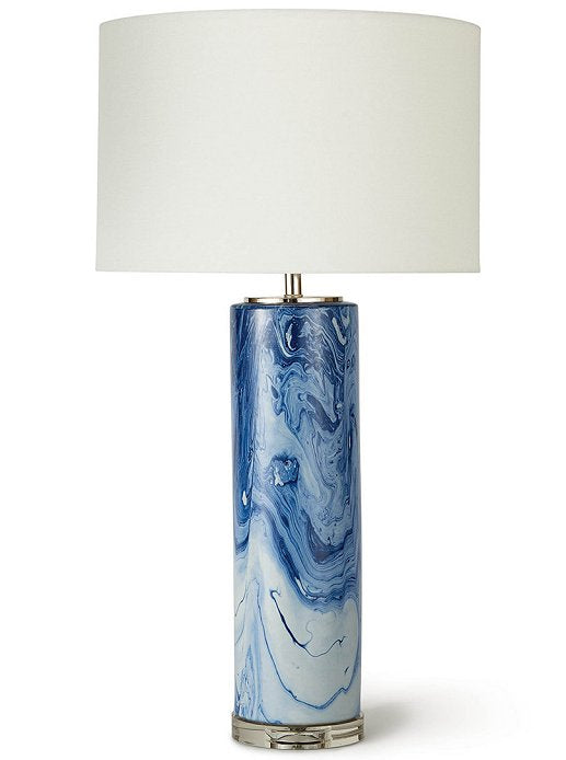 Marbled Waters Column Table Lamp - Nautical Luxuries