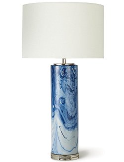 Marbled Waters Column Table Lamp - Nautical Luxuries