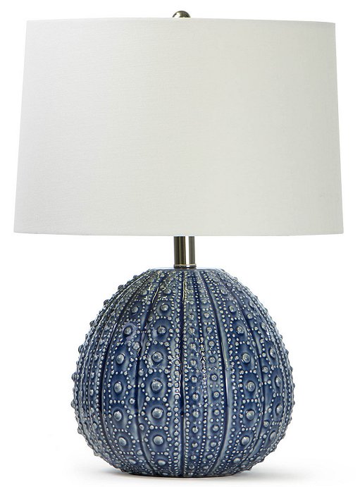 Sanibel Sea Urchin Ceramic Accent Lamp Deep Blue - Nautical Luxuries