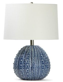 Sanibel Sea Urchin Ceramic Accent Lamp Deep Blue - Nautical Luxuries