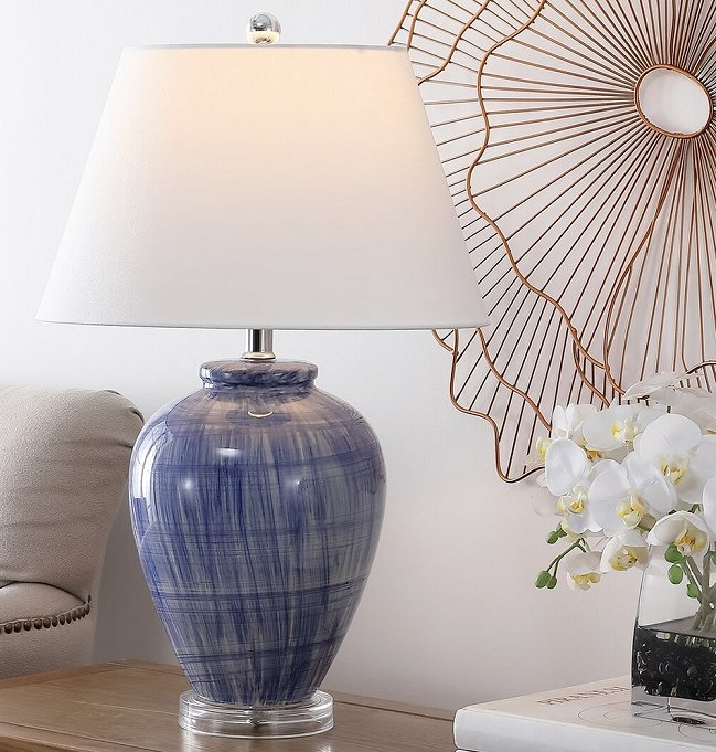 Beachy Blue Ceramic Table Lamp - Nautical Luxuries