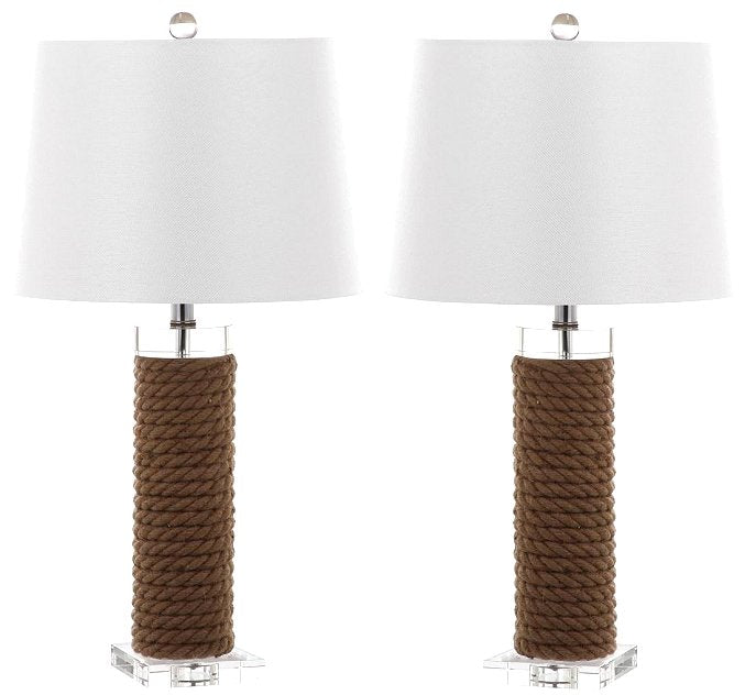 Rope Wrapped Column Lamp Set - Nautical Luxuries