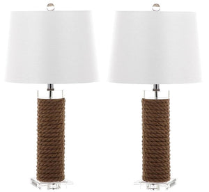 Rope Wrapped Column Lamp Set - Nautical Luxuries