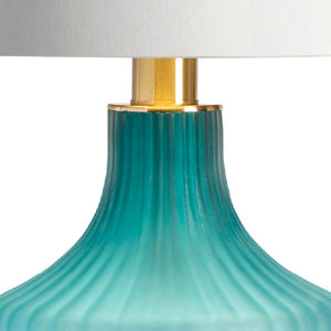 Turquoise Frost Glass Table Lamp - Nautical Luxuries