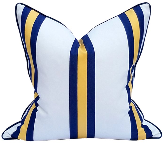 Gold Stripe Outdoor Throw Pillows Rectangle Set of 2