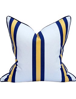 Gold Stripe Outdoor Throw Pillows Rectangle Set of 2