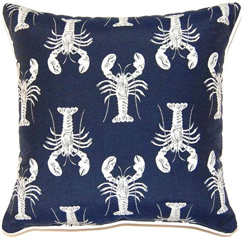 New England Lobster Parade Accent Pillows - Nautical Luxuries
