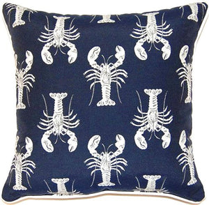New England Lobster Parade Accent Pillows - Nautical Luxuries