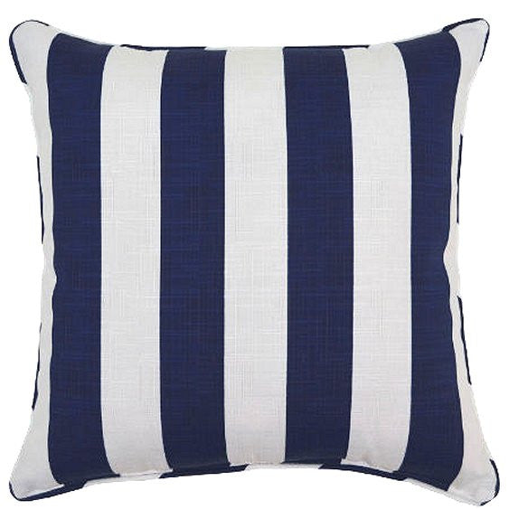  Home Brilliant Outdoor Stripes Large Accent Pillows Cushion  Covers Rustic Euso Sham for Garden Sofa Bed Boy's Room, 2 Packs, 24 x 24  Inch (60x60cm), Navy Blue : Home & Kitchen