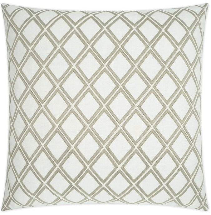 Diamond Lattice Embroidered Pillow - Nautical Luxuries