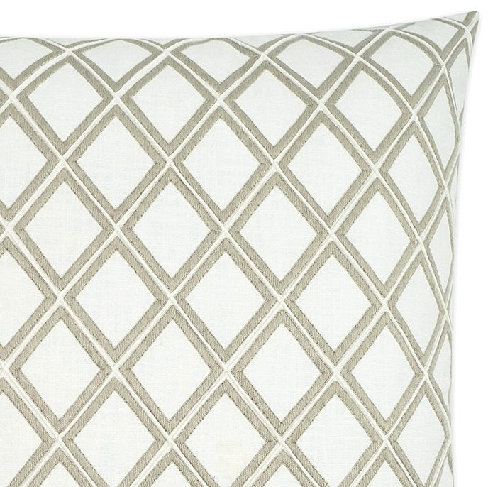 Diamond Lattice Embroidered Pillow - Nautical Luxuries
