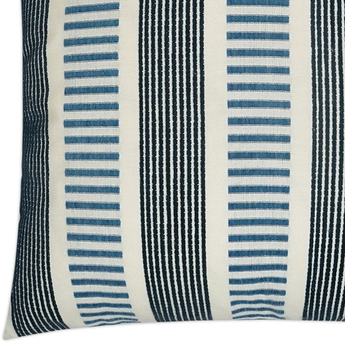 Contempo Neutrals Outdoor Pillows/Compound Stripes Indigo - Nautical Luxuries