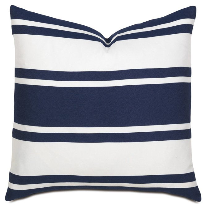 Harbor Indigo Stripe Accent Pillow - Nautical Luxuries