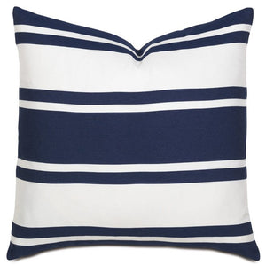 Harbor Indigo Stripe Accent Pillow - Nautical Luxuries