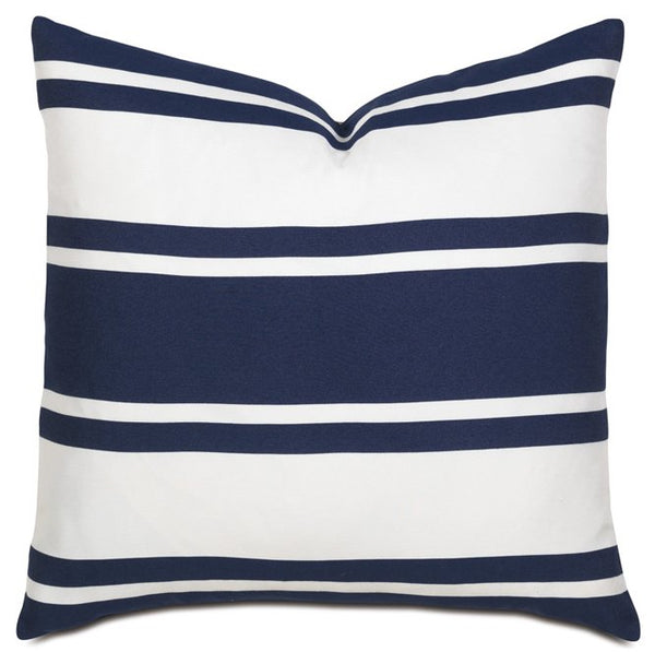 Harbor Indigo Stripe Accent Pillow Nautical Luxuries