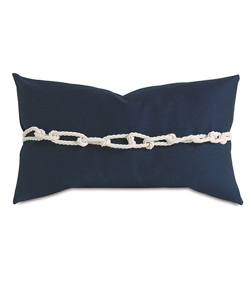 Hand-Knotted Rope Chain Lumbar Pillow - Nautical Luxuries