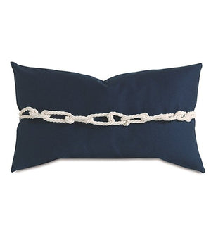 Hand-Knotted Rope Chain Lumbar Pillow - Nautical Luxuries
