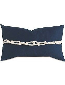 Hand Knotted Rope Chain Lumbar Pillow Nautical Luxuries