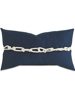 Hand-Knotted Rope Chain Lumbar Pillow - Nautical Luxuries