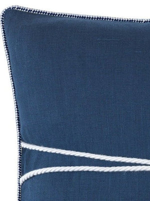 Knotted Bamboo Ring Linen Accent Pillow - Nautical Luxuries