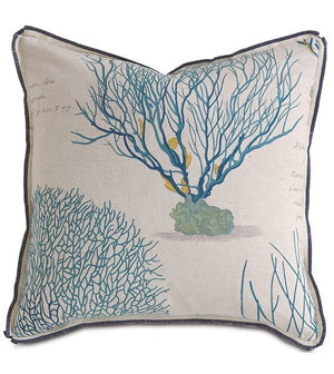 Coral Specimen Linen Accent Pillows - Nautical Luxuries
