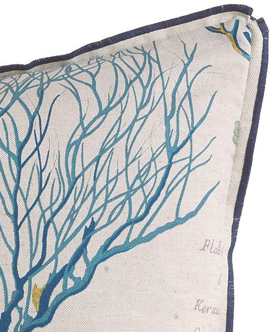 Coral Specimen Linen Accent Pillows - Nautical Luxuries