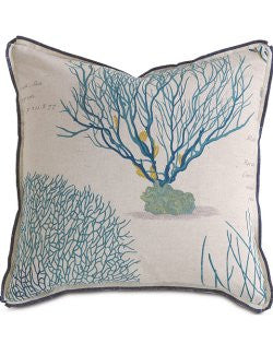 Coral Specimen Linen Accent Pillows - Nautical Luxuries