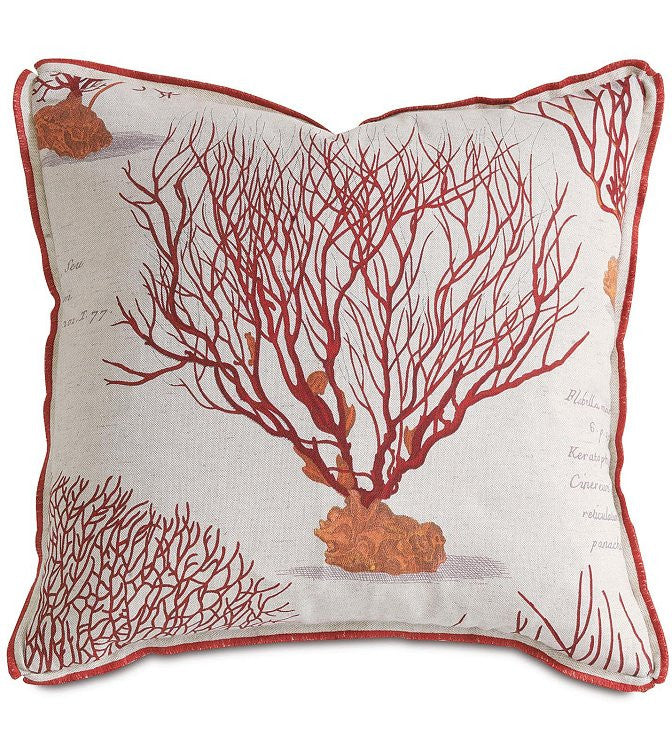 Coral Specimen Linen Accent Pillows - Nautical Luxuries