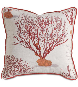 Coral Specimen Linen Accent Pillows - Nautical Luxuries
