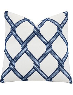 Blue Lattice Accent Pillow - Nautical Luxuries
