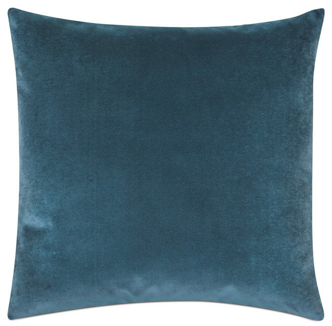Deep Ocean Cotton Velvet Accent Pillow - Nautical Luxuries