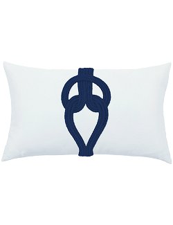 Navy Knotted Sunbrella® Outdoor Lumbar Pillow - Nautical Luxuries