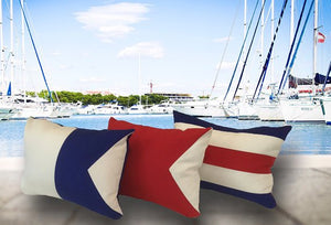 Sunbrella® Outdoor Nautical Code Flag Pillows - Nautical Luxuries