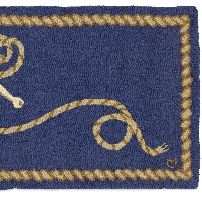 Anchor & Line Hooked Wool Rug - Nautical Luxuries
