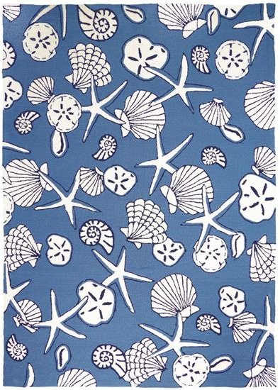 Seashell Spray Hand-Hooked Indoor/Outdoor Rugs - Nautical Luxuries