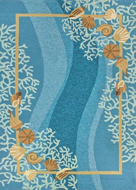 Deepwater Reef Hand-Hooked Indoor/Outdoor Rugs - Nautical Luxuries