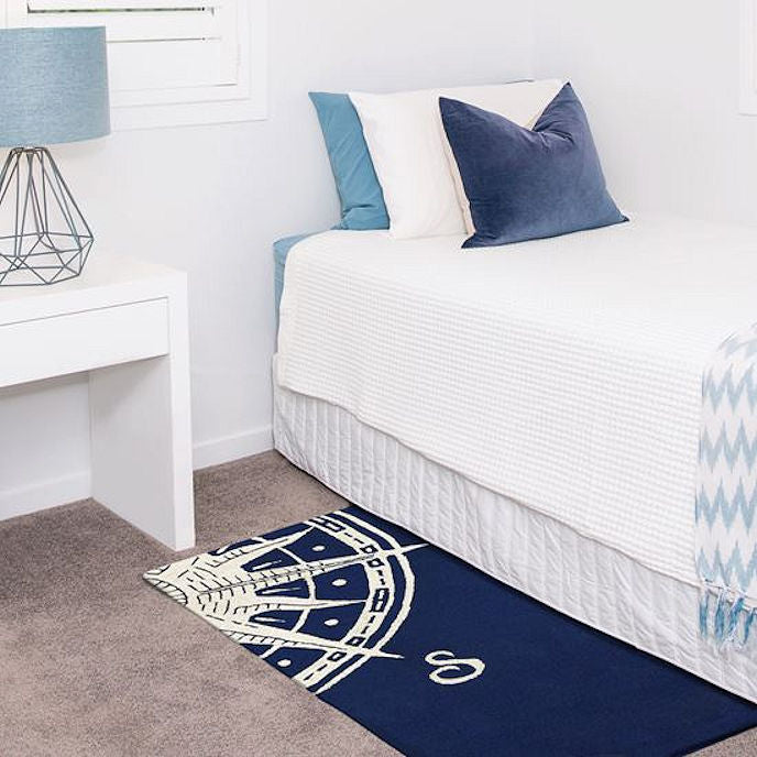 Nautical Compass Hand-Tufted Indoor/Outdoor Mats & Rugs | Nautical Luxuries