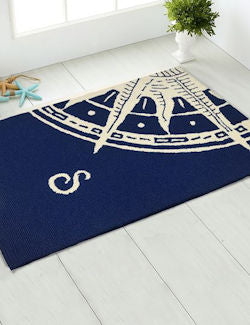 Nautical Compass Hand-Tufted Indoor/Outdoor Mats & Rugs - Nautical Luxuries
