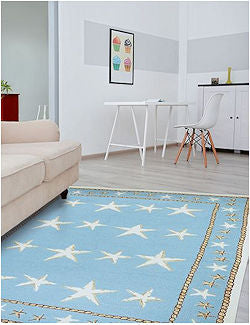 Starfish Splash Hand-Hooked Indoor Rugs - Nautical Luxuries
