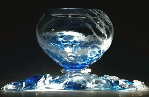 Caleb Nichols Offshore Blown Glass Sculpture Bowl - Nautical Luxuries