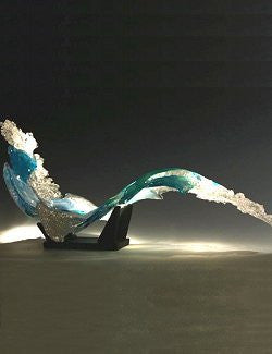 Caleb Nichols Uranami Shore Wave Glass Sculpture - Nautical Luxuries