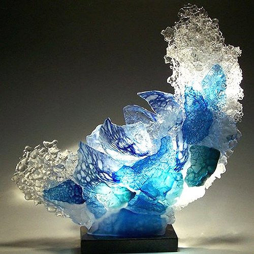 Caleb Nichols Kiah Cascade Glass Sculpture - Nautical Luxuries