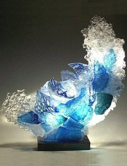 Caleb Nichols Kiah Cascade Glass Sculpture - Nautical Luxuries