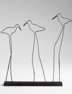 Sandpiper Silhouette Metal Sculpture - Nautical Luxuries