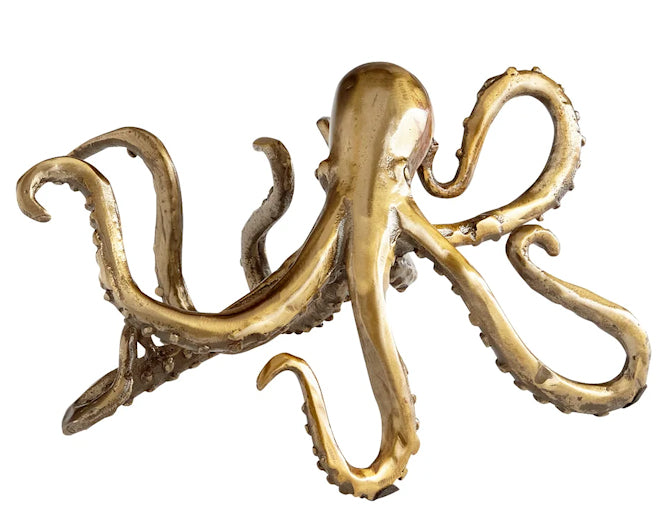 Gilded Denizen Of The Deep Shelf Edge Sculpture - Nautical Luxuries