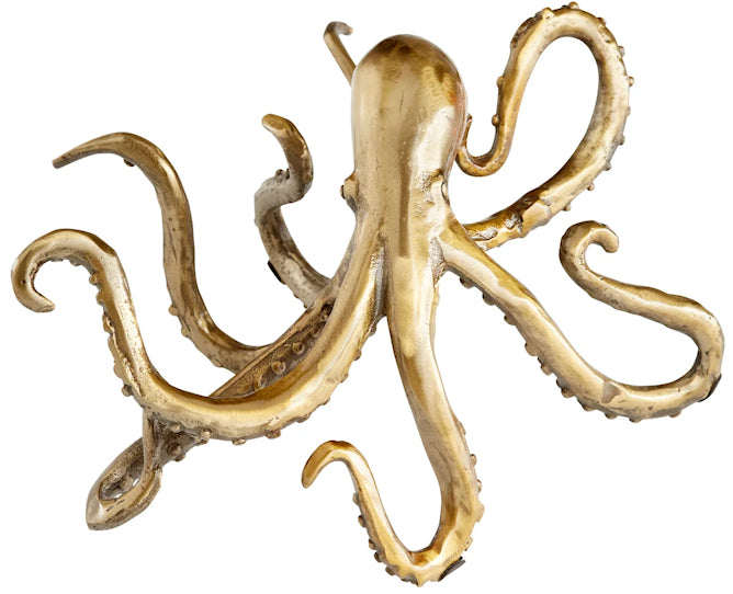 Gilded Denizen Of The Deep Shelf Edge Sculpture - Nautical Luxuries