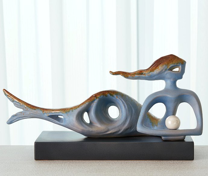 Pearl Treasure Mermaid Sculpture - Nautical Luxuries