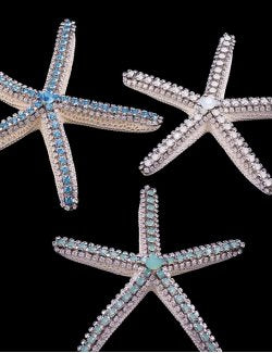 Swarovski Crystal Starfish Accents Set Nautical Luxuries
